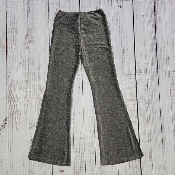 Shein Women's Small Black Glitter Gypsy Sexy Rave High Rise Flare Pants - Picture 5 of 8